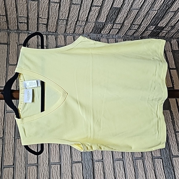 Liz Claiborne Sleeveless Yellow Top Sz L Petite - Picture 1 of 7